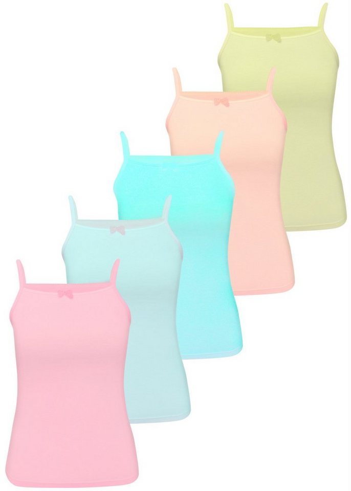 LOREZA Unterhemd 5 Kinder Mädchen Unterhemden Unterwäsche Tank Baumwolle 92-170 (Set, 5-St., 5er-Pack) von LOREZA