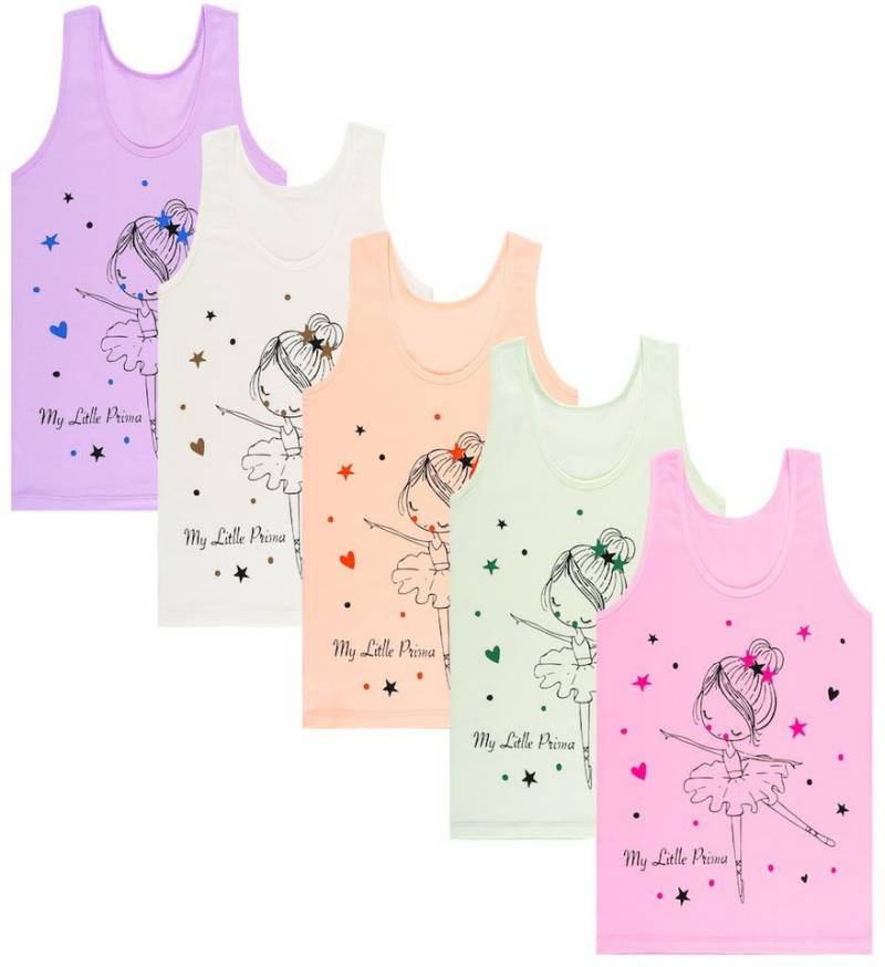 LOREZA Unterhemd 5 Mädchen Unterhemden Baumwolle - Princess (Set, 5-St., 5er-Pack) von LOREZA