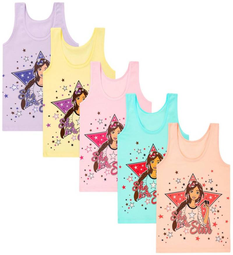 LOREZA Unterhemd 5er Set Mädchen Unterhemden - Stern - Bunt (Set, 5-St., 5er-Pack) von LOREZA