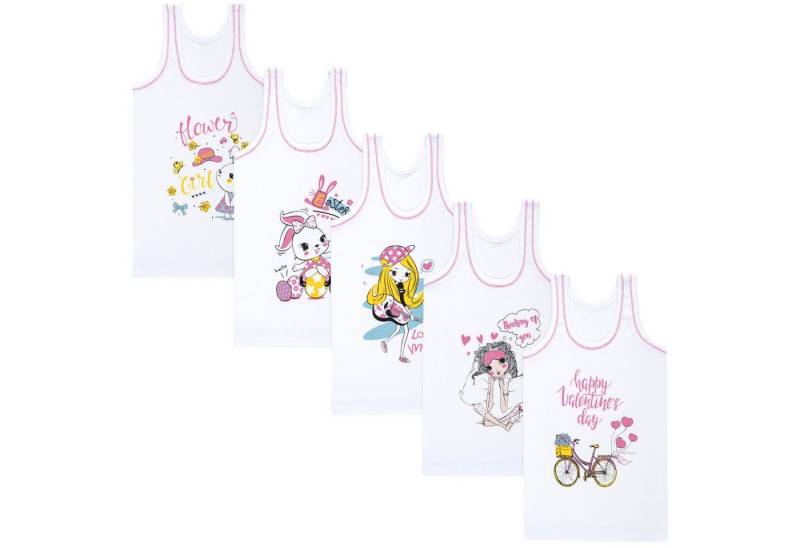 LOREZA Unterhemd 5 Mädchen Unterhemden gerippt Unterwäsche 100% Baumwolle (Spar-Packung, 5-St., 5er-Pack) von LOREZA