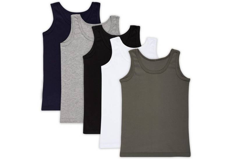 LOREZA Unterhemd 5er Set Jungen Unterhemden - Feinripp - Bunt (Spar-Packung, 5-St., 5er-Pack) von LOREZA