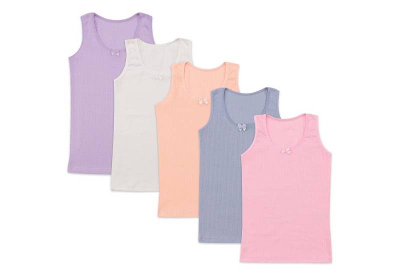 LOREZA Unterhemd 5er Set Mädchen Unterhemden - Streifen - Bunt (Set, 5-St., 5er-Pack) von LOREZA