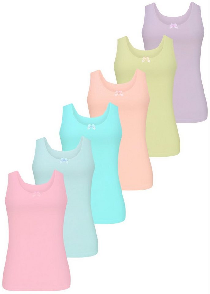 LOREZA Unterhemd 6 Mädchen Unterhemden aus Baumwolle Basics 92-170 (Set, 6-St., 6er-Pack) von LOREZA