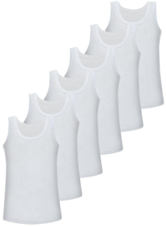 LOREZA Unterhemd 6er Set Jungen Unterhemden - Feinripp - Weiss (Spar-Packung, 6-St) von LOREZA