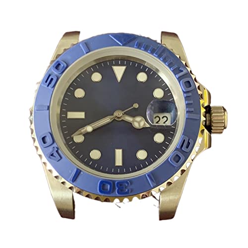 LORIER Sub Automatische Bewegung der automatischen Bewegung 40mm Edelstahlgehäuse Herren Modifikation Zubehör Blaue Zifferblatt Leuchtzeiger Keramik Lünette Uhrengehäuse (Color : 3) von LoRier