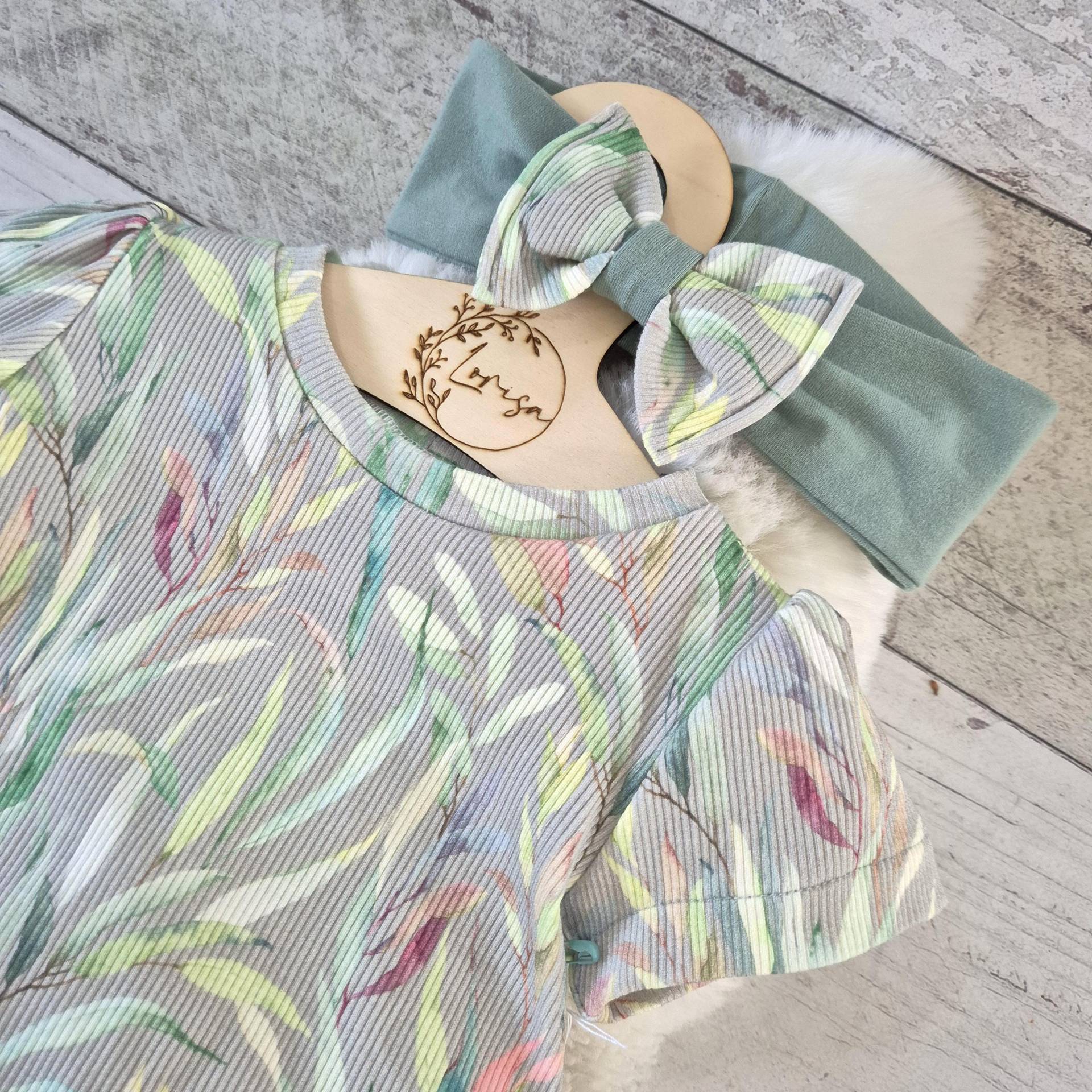 Baby Kleidung Mädchen Set 74/80 - 3Tlg Klamotten Mit Tunika- Leggings & Stirnband Mädchenkleidung Aus Baumwolle Handmade von LORISAsUnikate