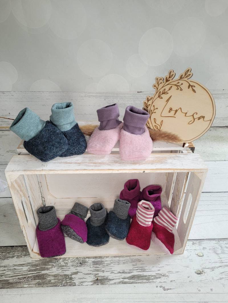Babyschuhe Walk Puschen 0 - 6 Monate Trageschuhe Wagenschuhe Walkpuschen Sofortkauf von LORISAsUnikate