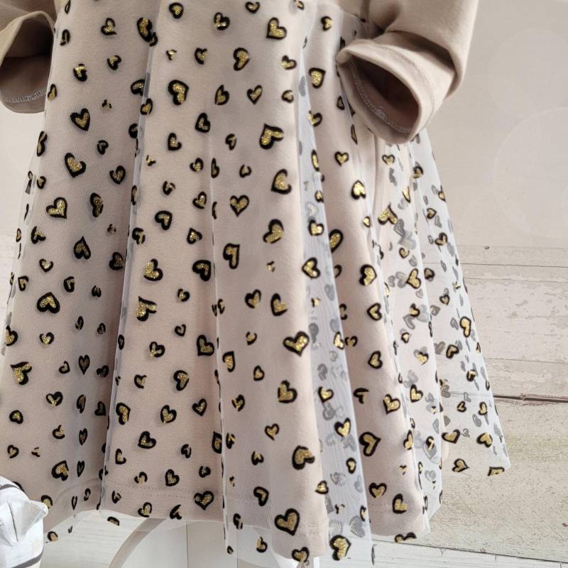 Drehkleid Leo Aus Jersey Mit Tüllrock Glitzer, Gr. 104, Kleidung Für Festliche Anlässe, Kleid Tellerrock , Mädchenkleid, Sommerkleid von LORISAsUnikate