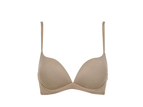 LORMAR Desiderio Push Up BH aus Mikrofaser, ohne Bügel, mit abgestuften Cups und tiefem Ausschnitt. Erhältlich in den Farben Weiß, Schwarz und Nude, Schwarz , 85B von LORMAR