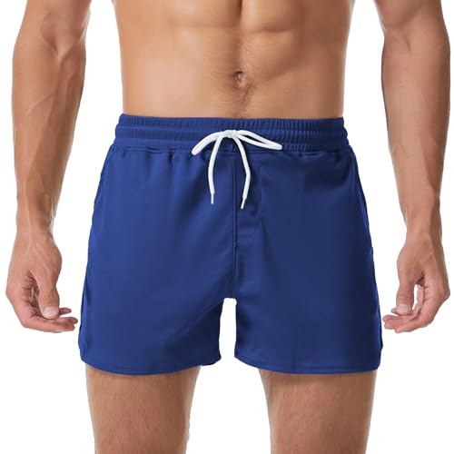 Herren 3 Zoll Laufshorts Schnell trocknend Athletisch Gym Workout Training Marathon Shorts Marineblau XXL von LORSPORTCH
