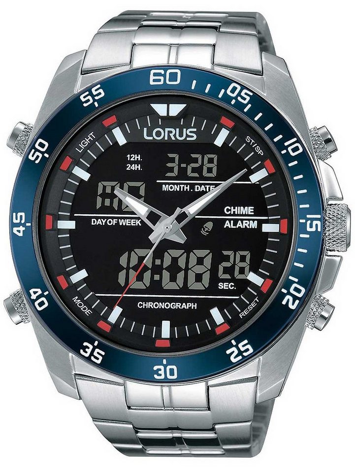 LORUS Quarzuhr Lorus RW623AX5 Analog-Digital Alarm Chronograph Herrenuhr 46mm 10ATM Lorus RW623AX5 Analog-Digital Alarm Chronograph Herrenuhr 46mm 10ATM von LORUS