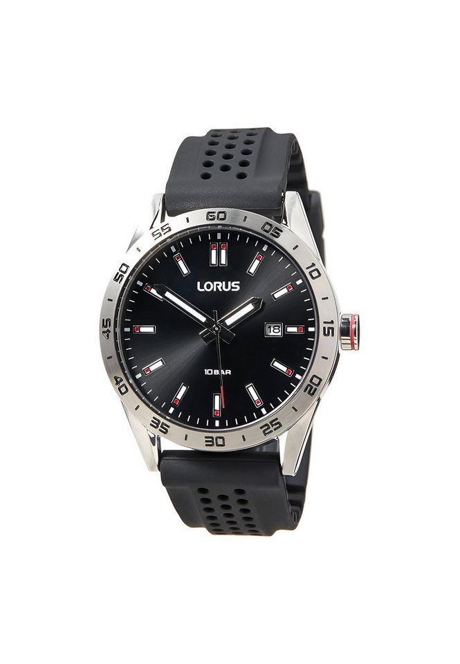 LORUS Quarzuhr Lorus Silikon Herren Schwarz, (Set) von LORUS