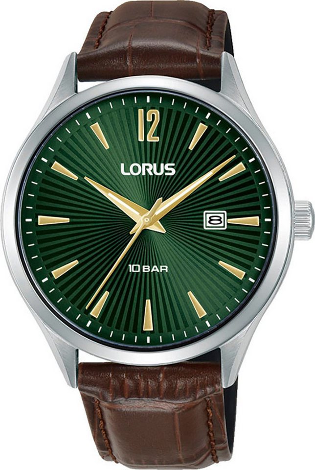LORUS Quarzuhr RH995RX9, Armbanduhr, Herrenuhr, Lederarmband, analog, Tag von LORUS