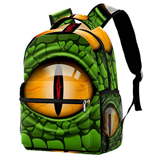 Lorvies Rucksack, für Reptilien, Dinosaurier, Krokodil, Schlange, Eidechsenauge, Rucksack, Schultertasche für Schule, Studenten, Reisetaschen von LORVIES