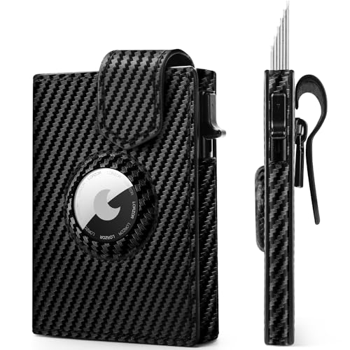 LORZOR® AirTag Wallet - Slim Geldbörse mit Münzfach & RFID-Schutz - Herren Portemonnaie aus Echtem Leder - Kartenetui - Smart Geldbeutel von LORZOR