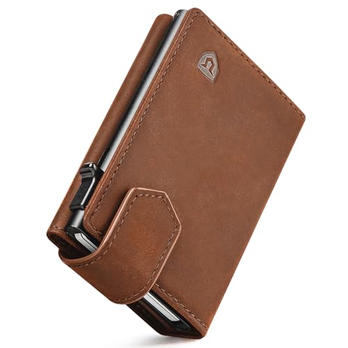 LORZOR® Kartenetui Herren mit Magnetischer Verschluss, Slim Wallet mit Münzfach, Geldbörse RFID Schutz, Portmonee Herren Portemonnaie für 10 Karten, Smart Wallet, Geldbeutel von LORZOR