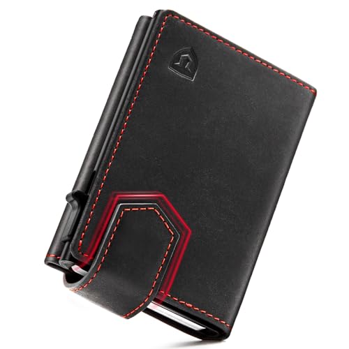 LORZOR® Kartenetui Herren mit Magnetischer Verschluss, Slim Wallet mit Münzfach, Geldbörse Herren RFID Schutz, Portmonee Herren Portemonnaie für 10 Karten, Smart Wallet, Geldbeutel von LORZOR