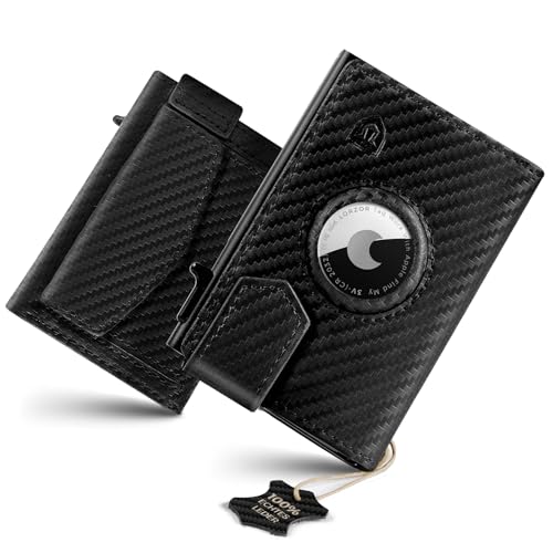 LORZOR AirTag Wallet mit XXL münzfach für 10+ Münzen, Geldbörse mit Magnetischer Verschluss, Slim Wallet mit Münzfach, TÜV Kartenetui RFID Schutz, Brieftasche Herren, Portemonnaie, AirTag Portmonee von LORZOR