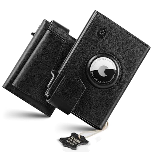 LORZOR AirTag Wallet mit XXL münzfach für 10+ Münzen, Geldbörse mit Magnetischer Verschluss, Slim Wallet mit Münzfach, TÜV Kartenetui RFID Schutz, Brieftasche Herren, Portemonnaie, AirTag Portmonee von LORZOR
