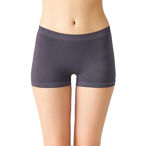 LOS OJOS Anthrazit Nahtlose Boxershorts Ribbed Boyshort von LOS OJOS