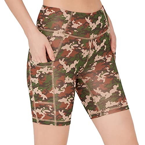 LOS OJOS Camo Radlerhose Damen - Hohe Taille Bauchweg Camouflage Workout Leggings für Frauen von LOS OJOS