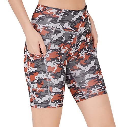 LOS OJOS Damen Biker camo Shorts, Kohle-kastanienbraun, L EU von LOS OJOS