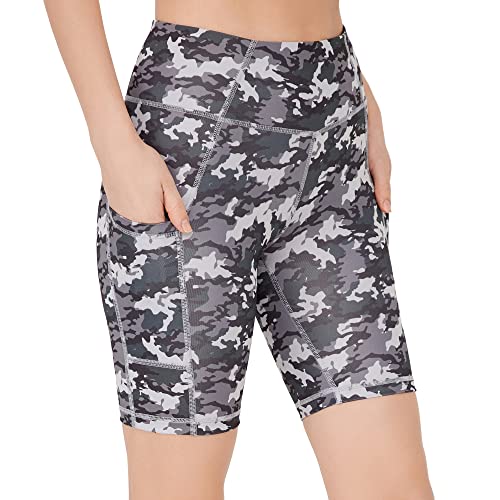 LOS OJOS Damen Biker camo Leggings, Kohle-grau, M EU von LOS OJOS