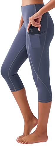 LOS OJOS Capri Leggings Damen – Yogahose mit Taschen, Workout-Leggings mit hoher Speck-Weg-Taille für Frauen von LOS OJOS