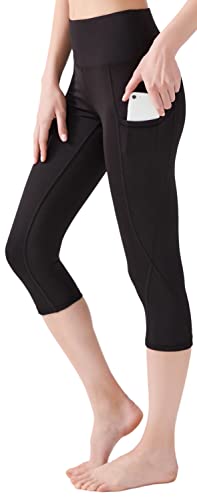 LOS OJOS Capri Leggings Damen – Yogahose mit Taschen, Workout-Leggings mit hoher Speck-Weg-Taille für Frauen von LOS OJOS