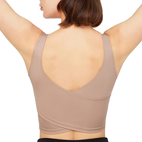 LOS OJOS Crop Tops Damen - Medium Support gepolsterter Sport-BH, Tank Tops für Frauen von LOS OJOS