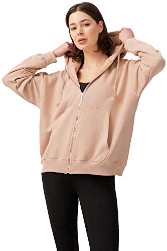 LOS OJOS Hoodie Damen - Kapuzenpullover mit Reißverschluss - Langarm-Sweatshirts in Übergröße - Sweatjacke Damen von LOS OJOS