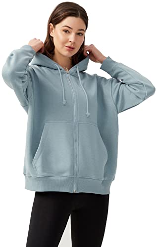 LOS OJOS Hoodie Damen - Kapuzenpullover mit Reißverschluss - Langarm-Sweatshirts in Übergröße - Sweatjacke Damen von LOS OJOS