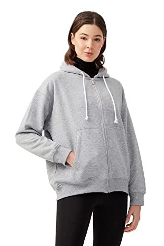 LOS OJOS Hoodie Damen - Kapuzenpullover mit Reißverschluss - Langarm-Sweatshirts in Übergröße - Sweatjacke Damen von LOS OJOS