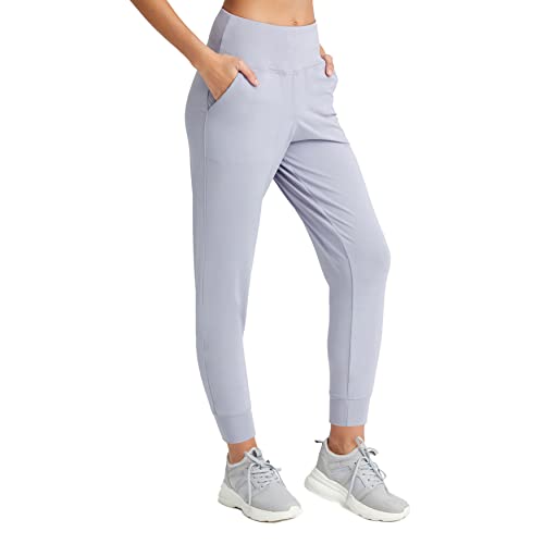 LOS OJOS Jogginghose Damen - Jogger für Frauen - Sweatpants mit hoher Taille und Taschen, Grau, S von LOS OJOS