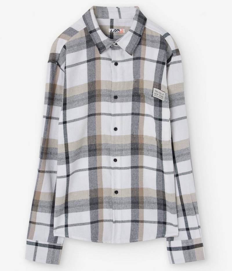 LOSAN Langarmhemd Losan Jungen Hemd Langarm Flanel kariert ecru (1-tlg., kein Set) von LOSAN
