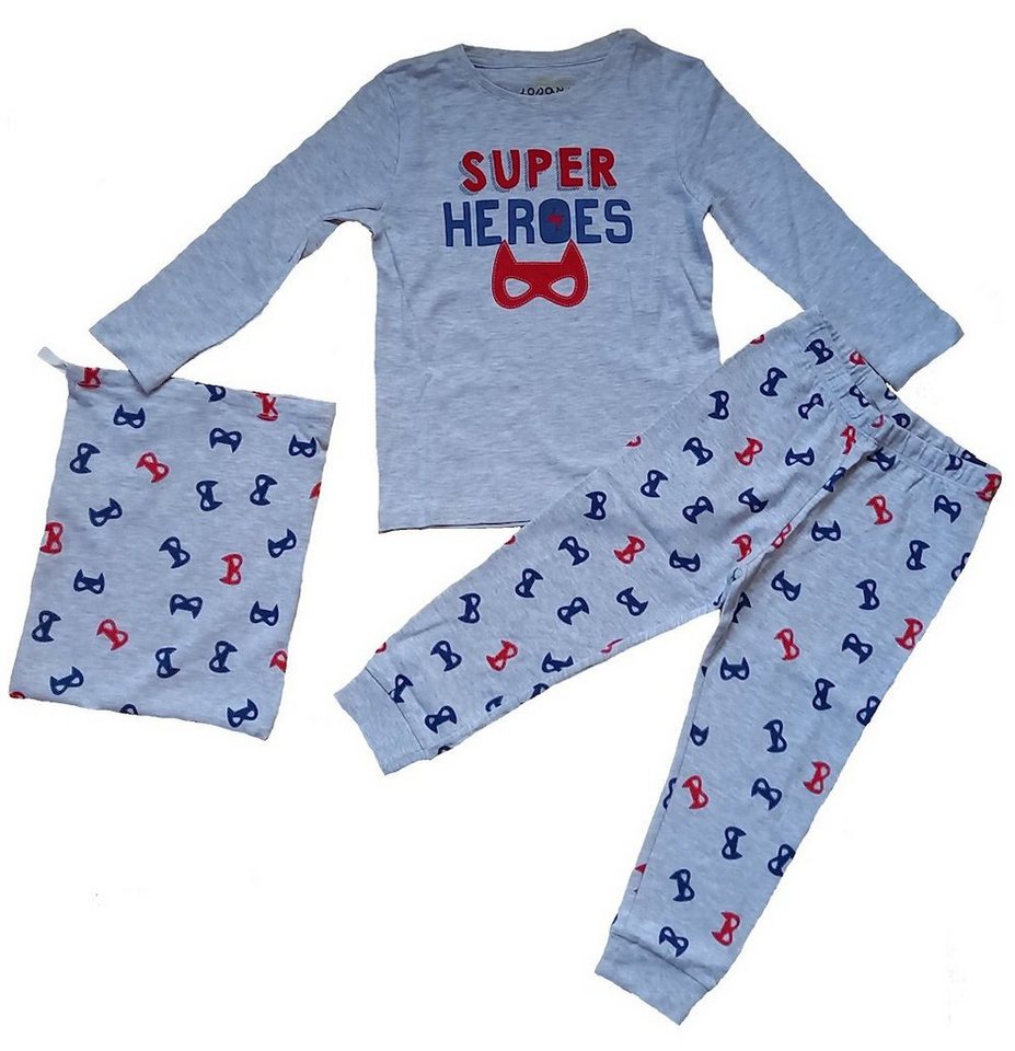 LOSAN Pyjama Losan Jungen Schlafanzug lang Pyjama Super Hero Gris Claro Vigore (3 tlg) von LOSAN