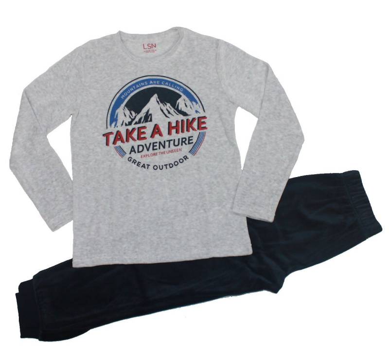 LOSAN Pyjama Losan Jungen Velour Schlafanzug lang Pyjama Bergabenteuer ice melange (3 tlg) von Losan