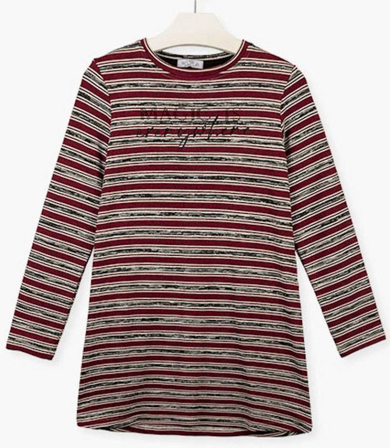 LOSAN Strickkleid Losan Mädchen Kleid Langarm Feinstrick granate muestra (kein Set, 1-tlg) Markenlabel von LOSAN