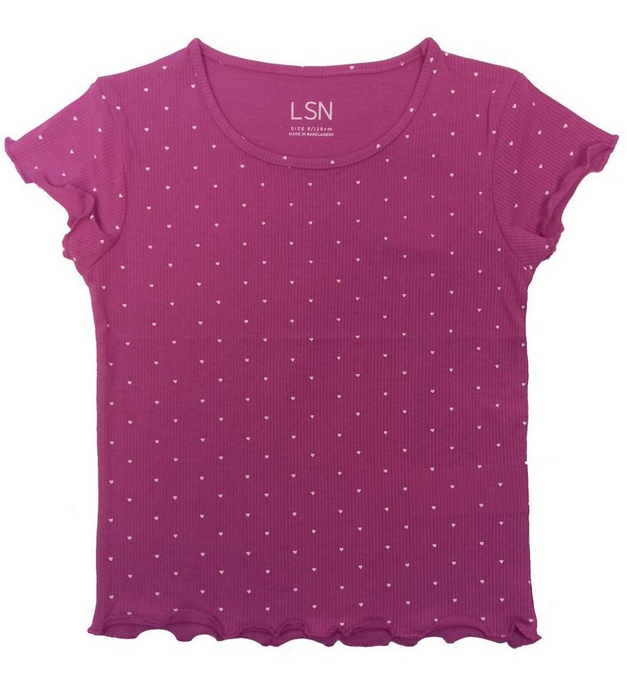 LOSAN T-Shirt Losan Mädchen Ripp T-Shirt Shirt Herzen ciclamen (1-tlg) von LOSAN