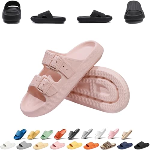 LOSD Pummy Damen Original, Wolkenschuhe Damen, Hausschuhe Damen, Schlappis Wolken Damen Original, Schlappys Schlappen Damen(Pink-B,38/39) von LOSD