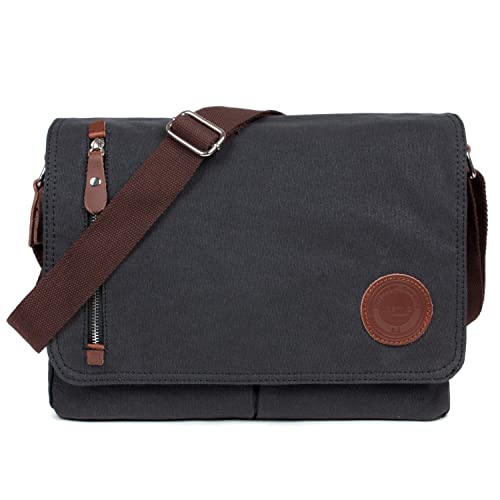 LOSMILE Umhängetasche, Vintage Canvas Schultertasche Herren.(Schwarz) von LOSMILE