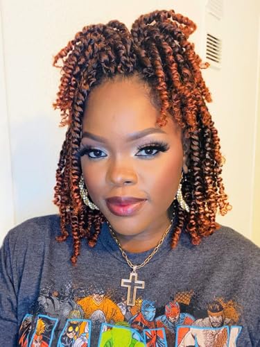 8 Packs Passion Twist Hair 8 Inch Pre-twisted Passion Twist Crochet Hair Pre-looped Crochet Braids Hair for Women Passion Twists Braiding Hair Synthetic Hair Extensions(12Strands/Pack; T1B/350#) von LOSMOEER