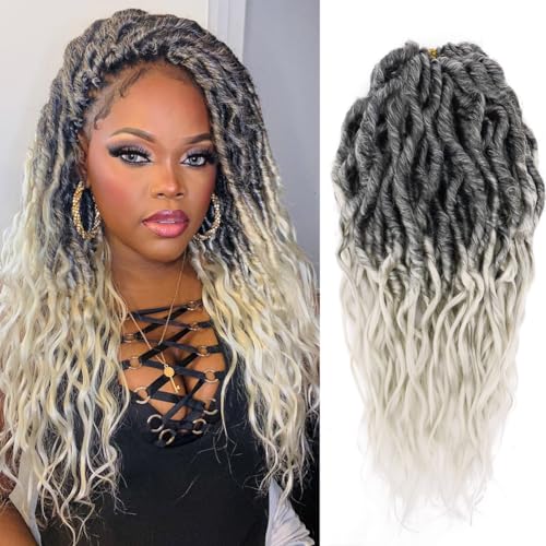 LOSMOEER Faux Locs Häkelhaar, 61 cm, weich, vorgerollt, Häkelhaar, Goddess Locs für Frauen, gehäkelt, Boho-Locs mit lockigen Enden, 6 Packungen von LOSMOEER