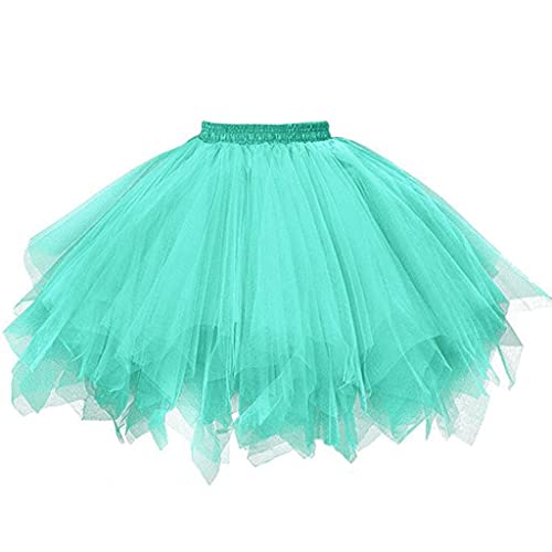 Ballett Tüllrock Damen, Klassisch Tutu Damen Rock 3 Lagig Elastisch Tüll Retro 50er Puffy Tütü Rock Minirock Rockabilly Tanzrock Partykleid Karneval Party Kostüm von LOSSLO