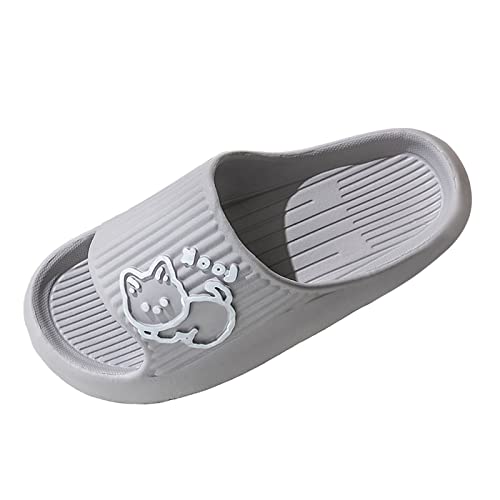 LOSSLO Hausschuhe Damen Sommer Katze Badeschuhe Super Weiche Cozy Slides Original rutschfeste Badeschlappen Unisex Herren Flip Flops Schlappen Pillow Wolken Slippers Garten für Innen und Außen von LOSSLO