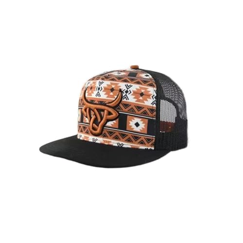Lost Calf Mütze mit 3D-Logo, Aztekenmuster, Schwarz Lost Calf Mütze mit 3D-Logo, Aztekenmuster, Schwarz von LOST CALF
