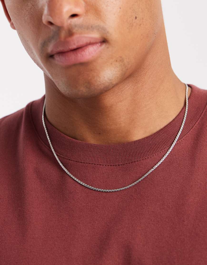 Lost Souls - 2,5-mm-Halskette aus Edelstahl in Fischgrät-Optik-Silber von LOST SOULS