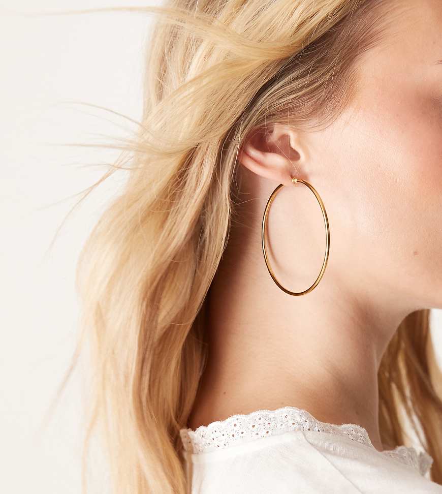 Lost Souls - 60 mm große Creolen aus 18-karätig vergoldetem Edelstahl-Goldfarben von LOST SOULS