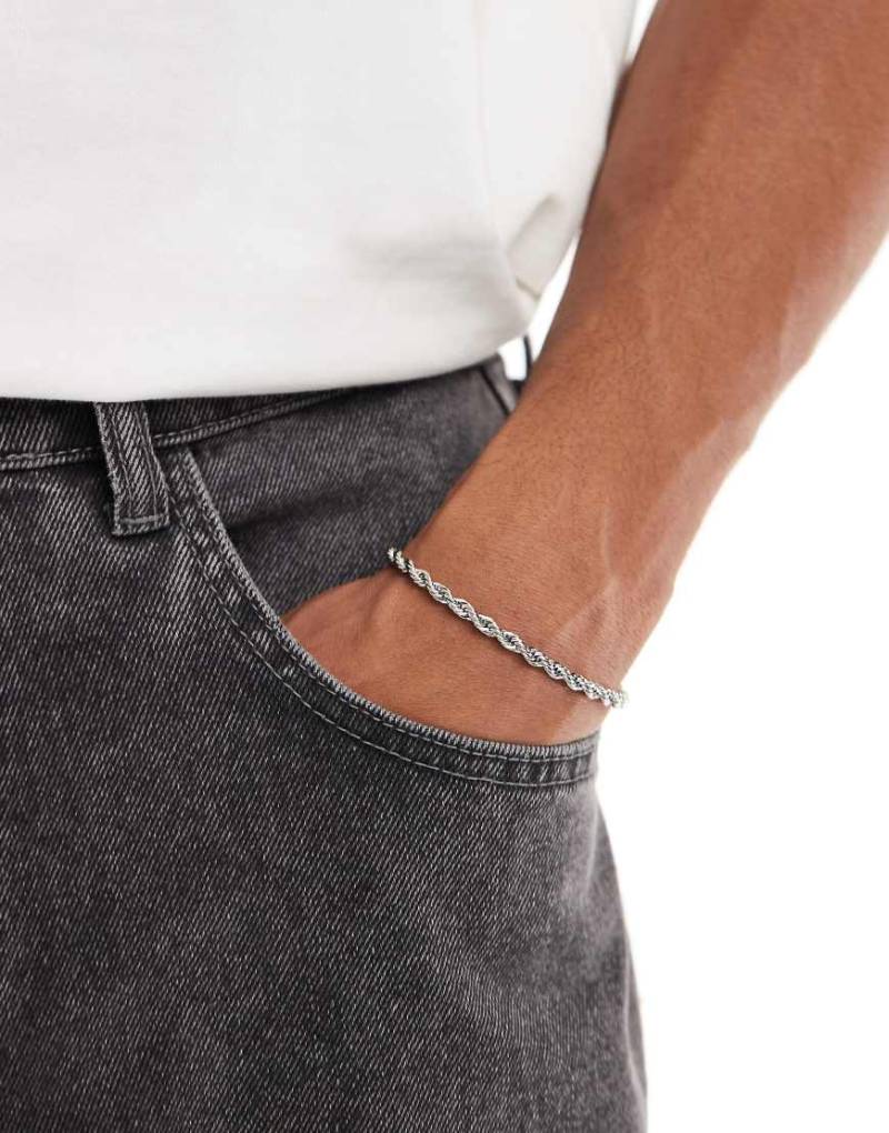 Lost Souls - Armband aus Edelstahl in Seiloptik-Silber von LOST SOULS