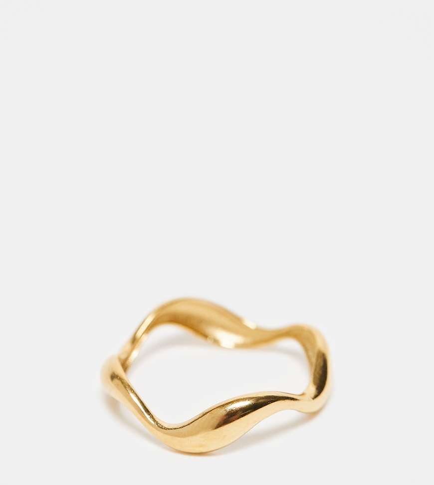 Lost Souls - Bandring aus Edelstahl mit 18-Karat-Vergoldung und Design in welliger Optik-Goldfarben von LOST SOULS